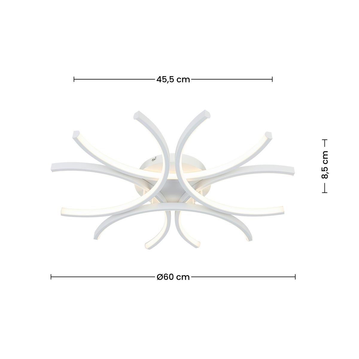 STROPNÉ LED SVIETIDLO WILMA - biela, Modern, kov/plast (60/60/8,5cm) - Mömax