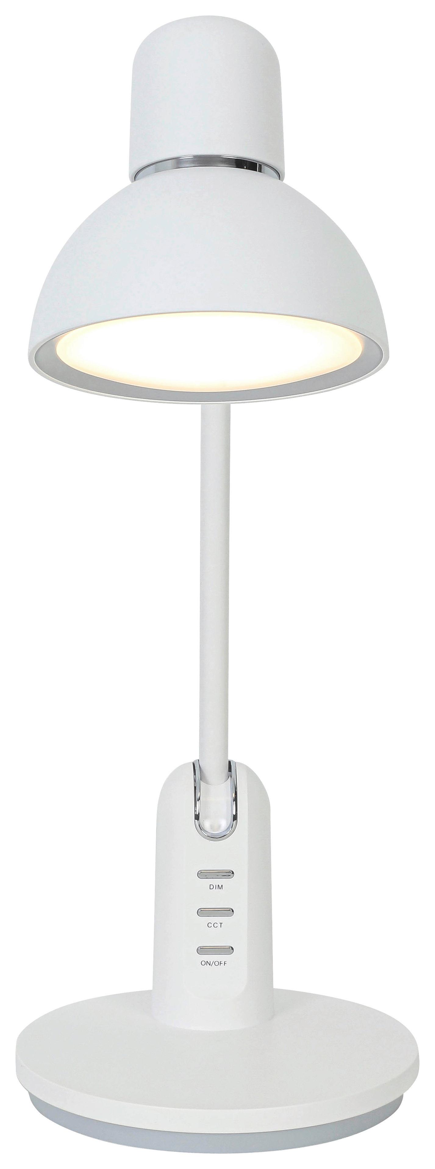 LED-Schreibtischleuchte Luana - Chromfarben/Weiß, MODERN, Kunststoff (23,9/16,4/46,7cm) - Luca Bessoni