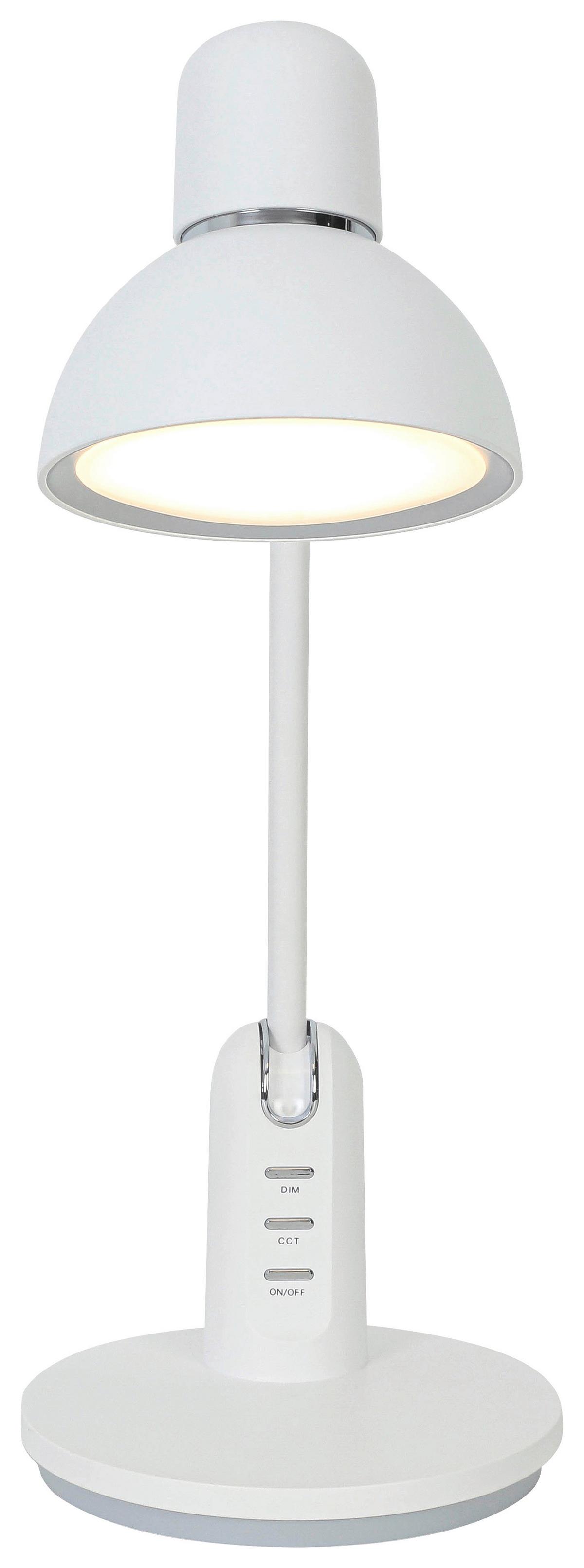 Led-schreibtischleuchte Luana - Chromfarben/Weiß, MODERN, Kunststoff (23,9/16,4/46,7cm) - Luca Bessoni