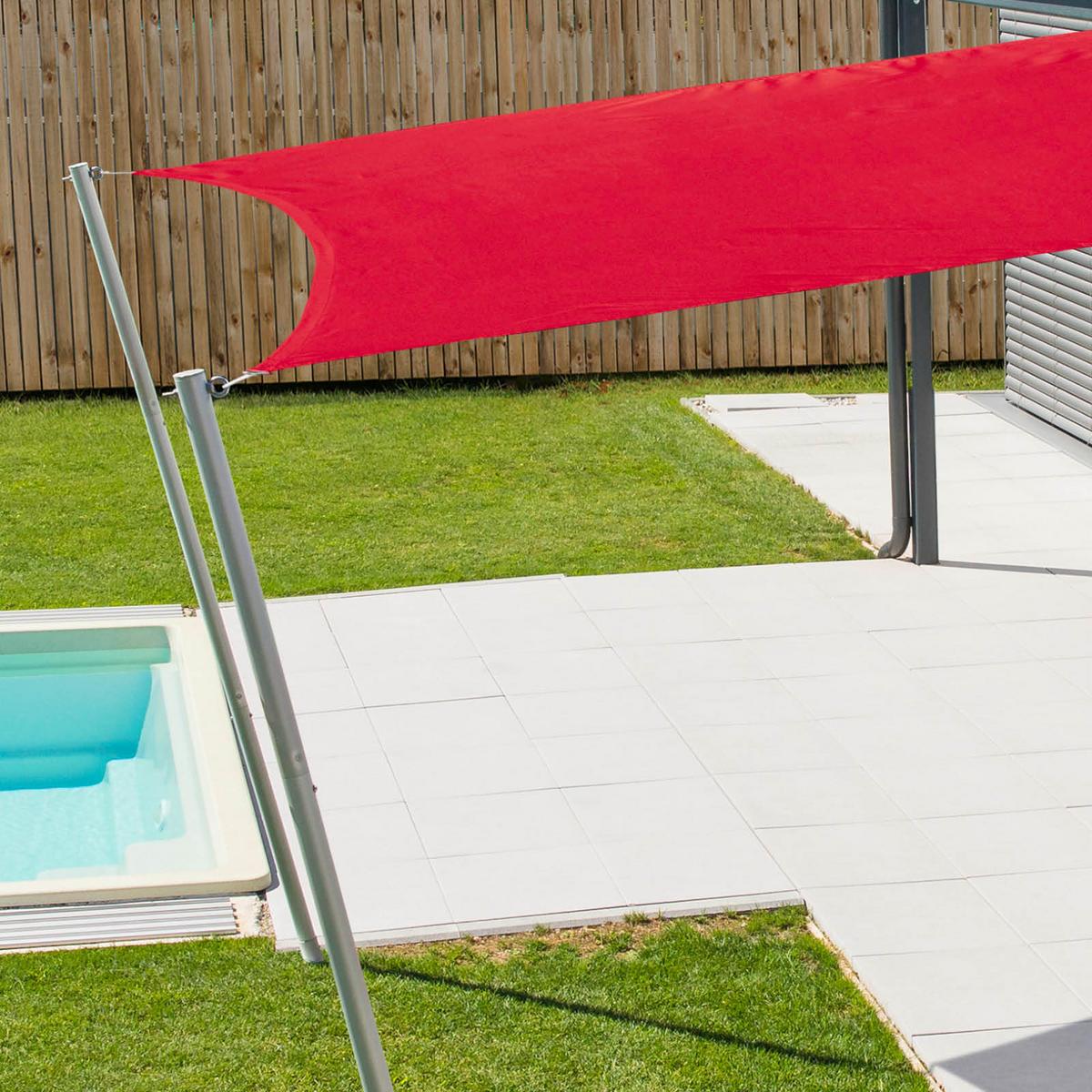 Sonnensegel Quadrat 5x5 M - Dunkelrot, Basics (500/500cm)