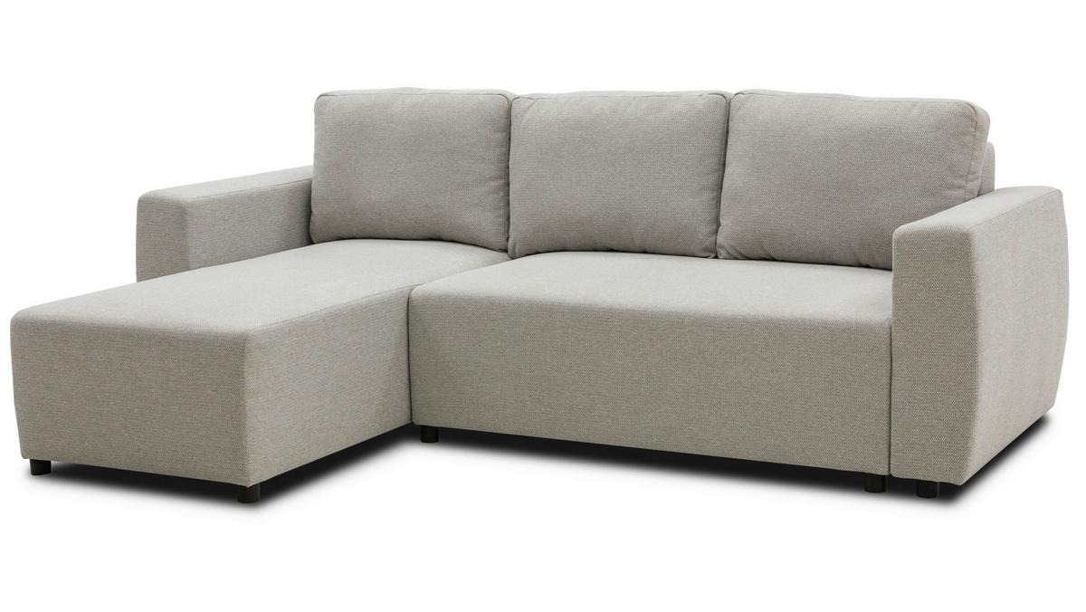 Ecksofa Pharell - Beige/Schwarz, Basics, Textil (155/230cm) - Livetastic