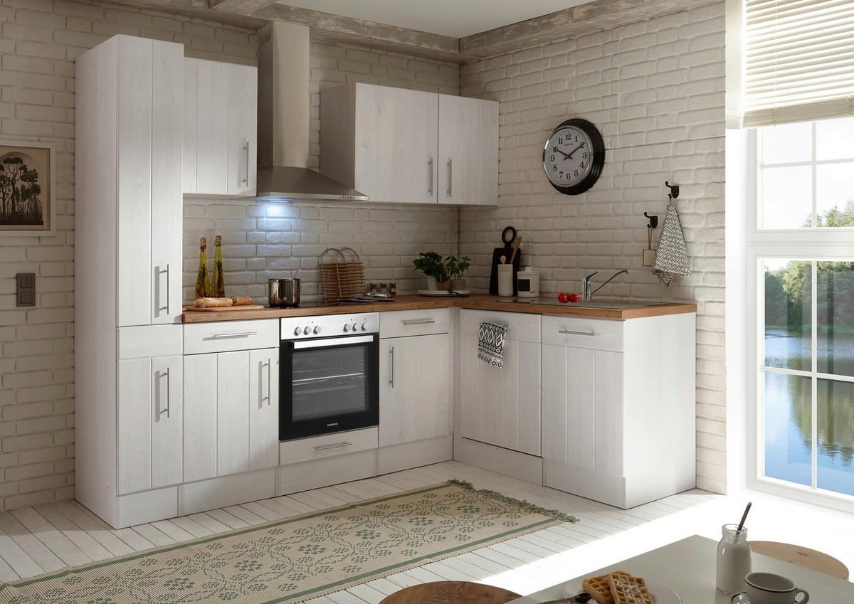 Eckküche Anton Landhaus - Wildeiche/Lärchefarben, Basics, Holzwerkstoff (250/172cm) - Respekta