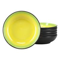 SADA HLBOKÝCH TANIEROV 24922 HOT GREEN SUPPENTELLER - čierna/zelená, Trend, keramika (22/5cm) - Creatable