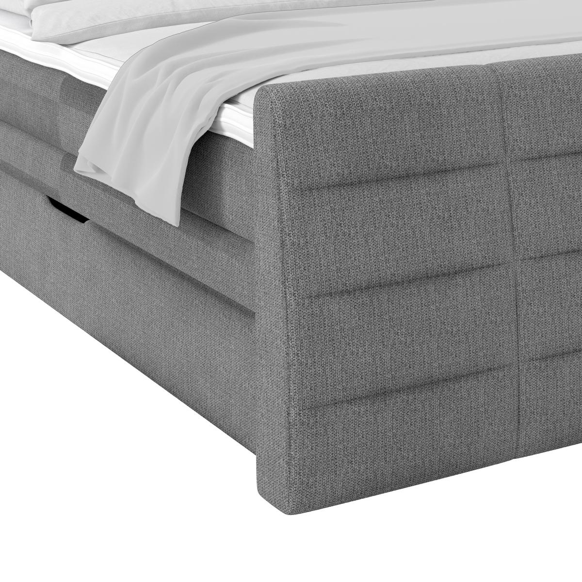 Boxspringbett Libra - Titanfarben/Schwarz, KONVENTIONELL, Textil (160/200cm)