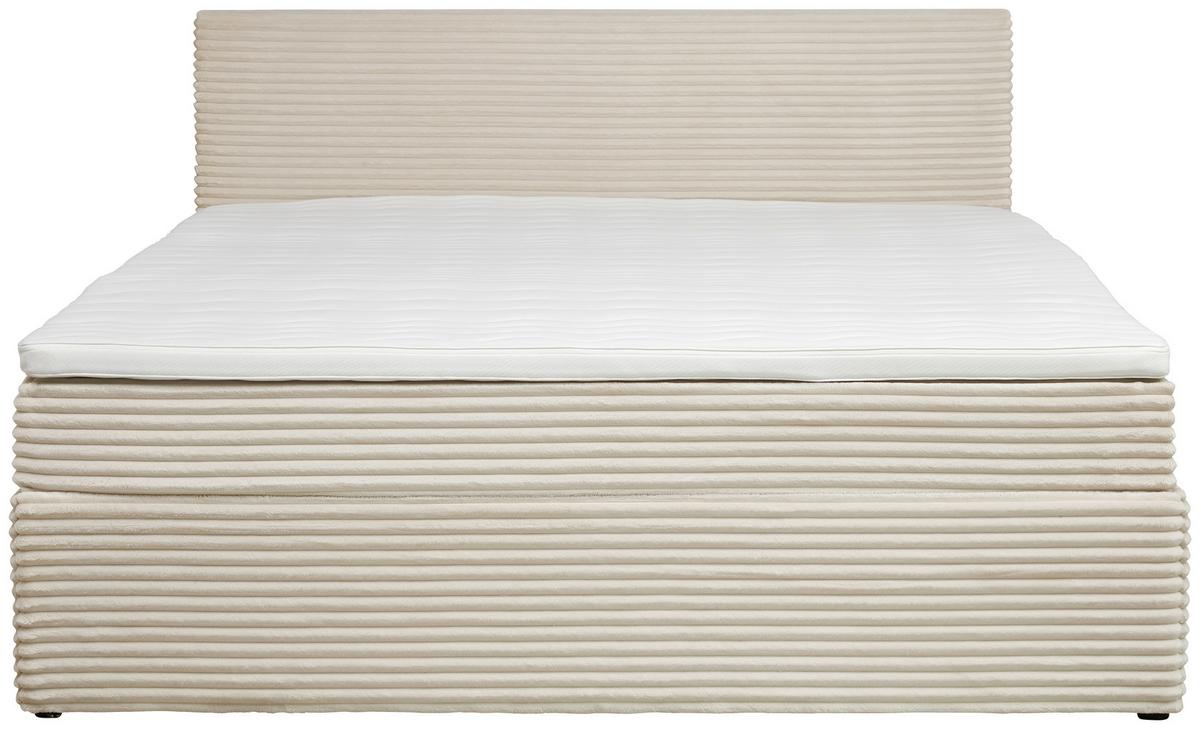 Boxbett Mit Topper 180x200 Cordoba - Creme/Schwarz, Basics, Holz/Textil (180/200cm) - Livetastic