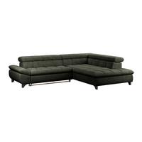 Ecksofa Gemini Waldgrün, B: 312cm - Chromfarben/Dunkelgrün, KONVENTIONELL, Textil (312/234cm)