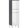 Midischrank Bad BxH 34x120 cm Graphitfarben/ Weiß - Chromfarben/Graphitfarben, KONVENTIONELL, Holzwerkstoff (34/120/34cm) - Germania