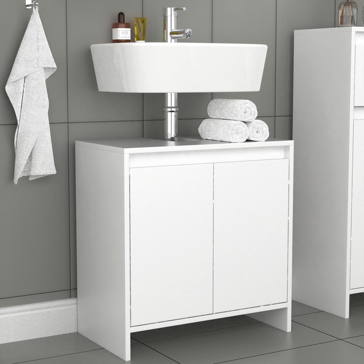 Waschbeckenunterschrank Malira Weiß B: 58 Cm - Weiß, MODERN, Holzwerkstoff (58/60/33cm) - MID.YOU