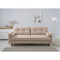 Schlafsofa Noret, Creme B: 222 Cm - Beige/Buchefarben, Design, Textil (222/93/99cm) - MID.YOU