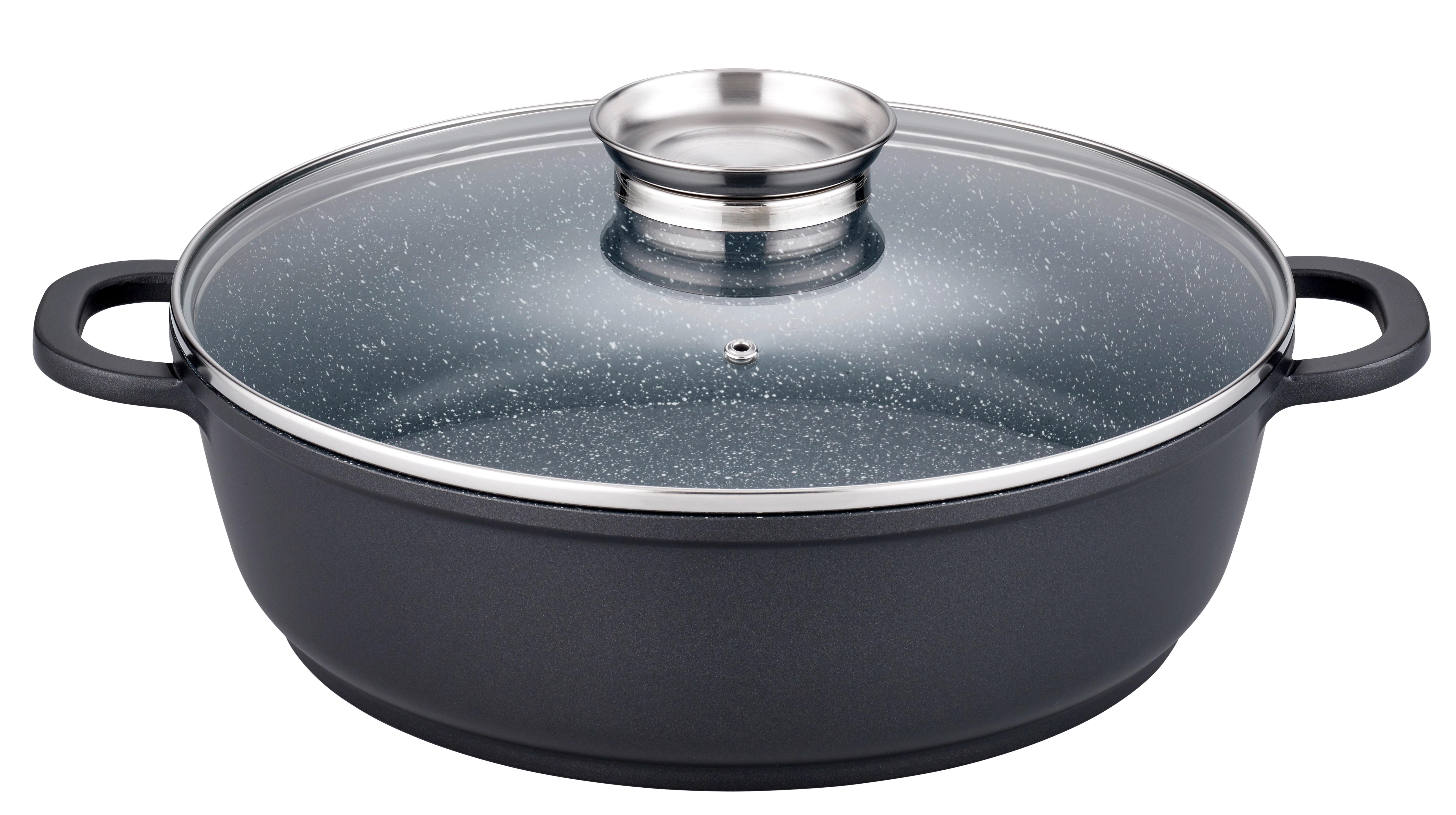 Servierpfanne Ø 32 cm Aluminium, schwarz - Schwarz, Basics, Metall (32/9cm) - GSW
