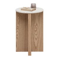 Príručný stolík MATERA p. 34 cm - prírodná farba, Modern, kompozitné drevo/kameň (34/54cm) - Premium Living