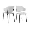 Armlehnstuhl-set Weiß B: 54cm 2-Teilig - Schwarz/Weiß, MODERN, Textil/Metall (54/83/59cm) - Livetastic