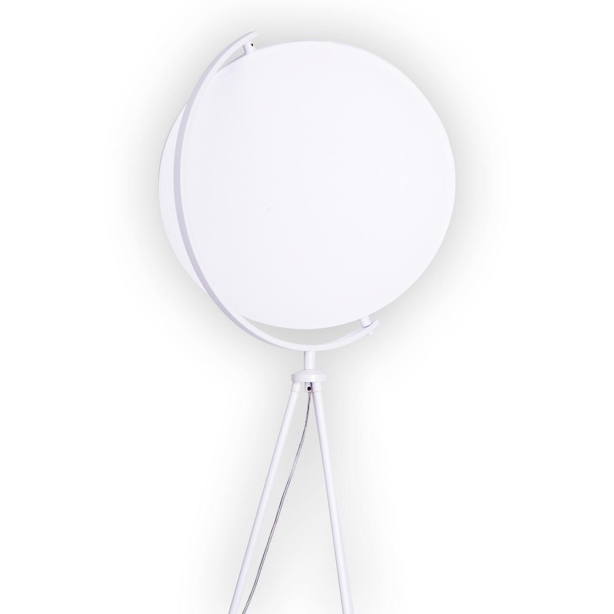 LED-Stehlampe Munega Weiß Rund - Weiß, Design, Kunststoff/Textil (41/156cm) - Näve