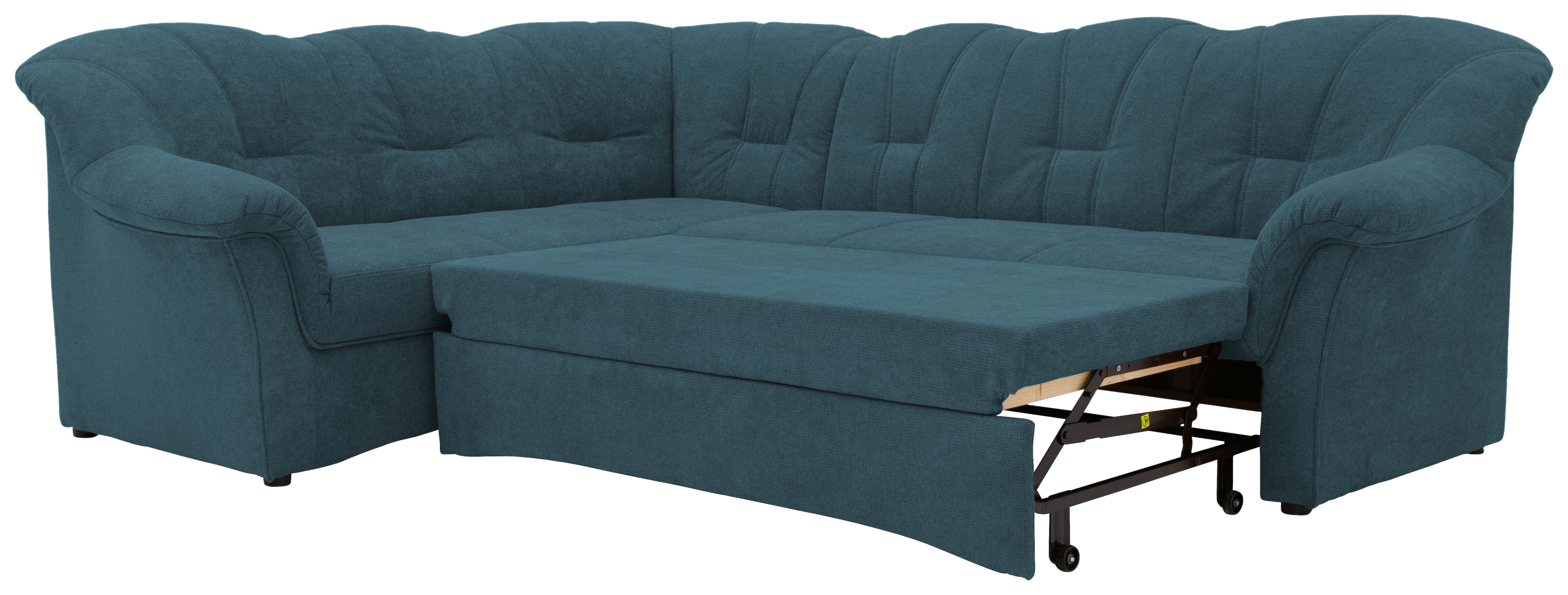 Ecksofa Mit Schlaffunktion Papenburg Petrol - Petrol/Schwarz, KONVENTIONELL, Textil (192/243cm) - MID.YOU