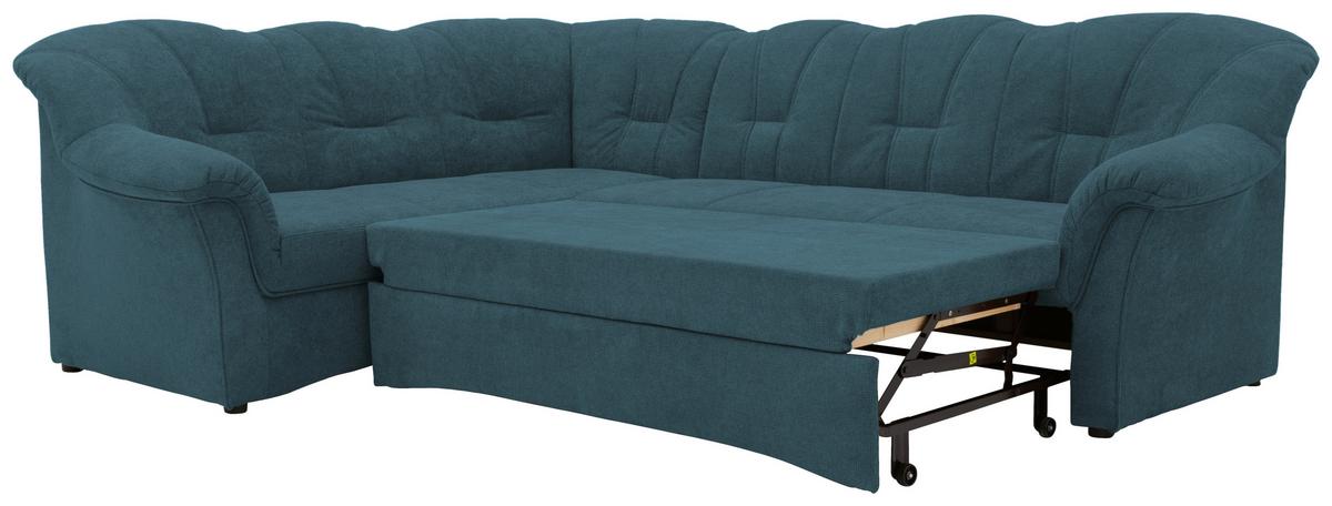 Ecksofa mit Schlaffunktion Papenburg Petrol - Petrol/Schwarz, KONVENTIONELL, Textil (192/243cm) - MID.YOU