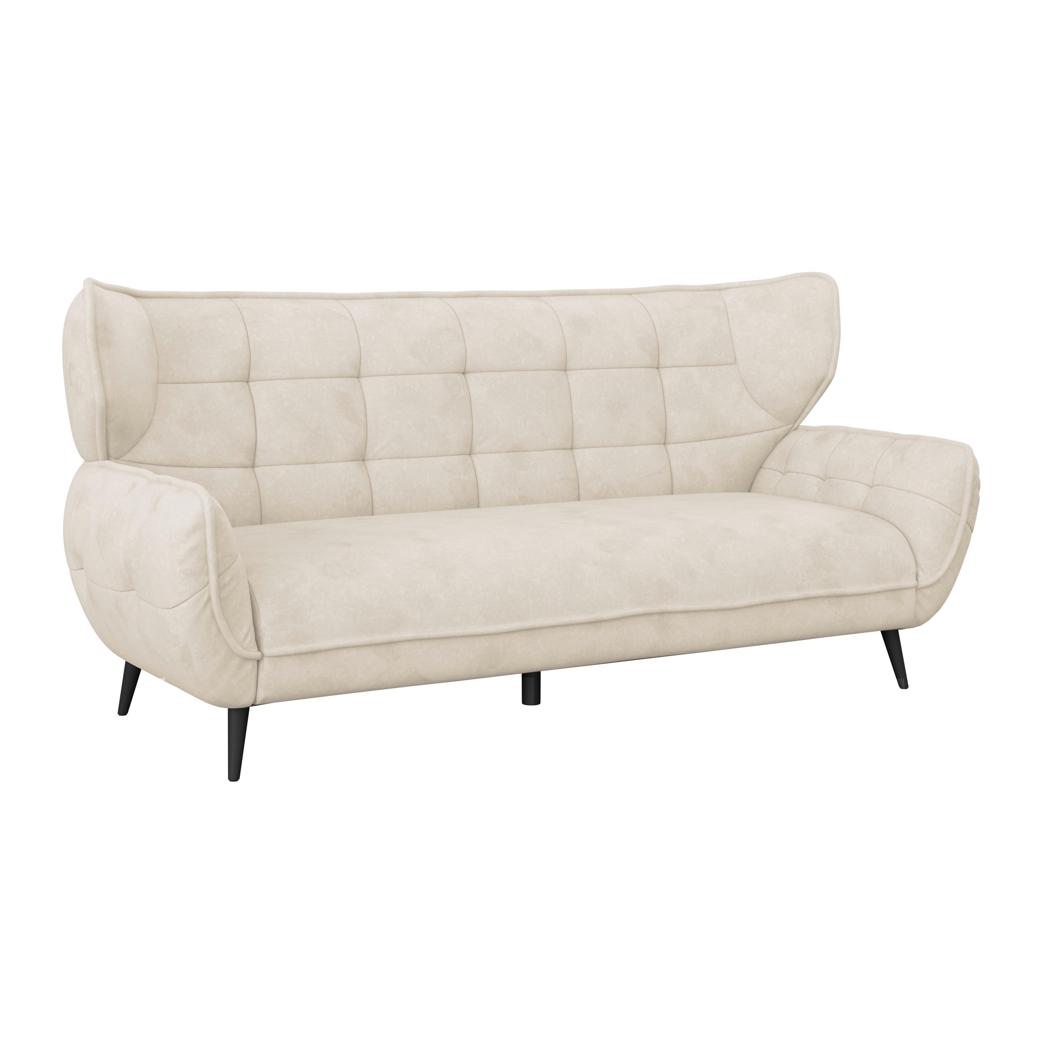 Trojmiestna pohovka PESCARA, béžová - čierna/béžová, Modern, textil (221/105/98cm)