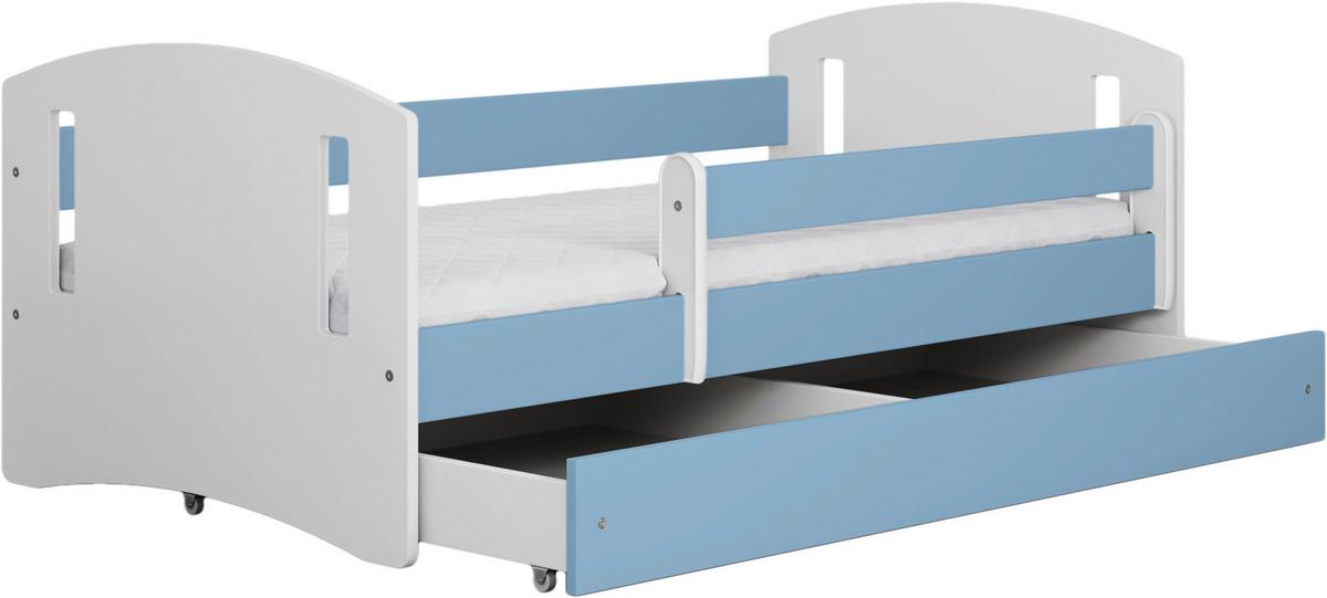 KINDER-/JUNIORBETT Classic Blau/Weiß 80x160cm - Blau/Birkefarben, MODERN, Holz/Holzwerkstoff (80/160cm) - MID.YOU