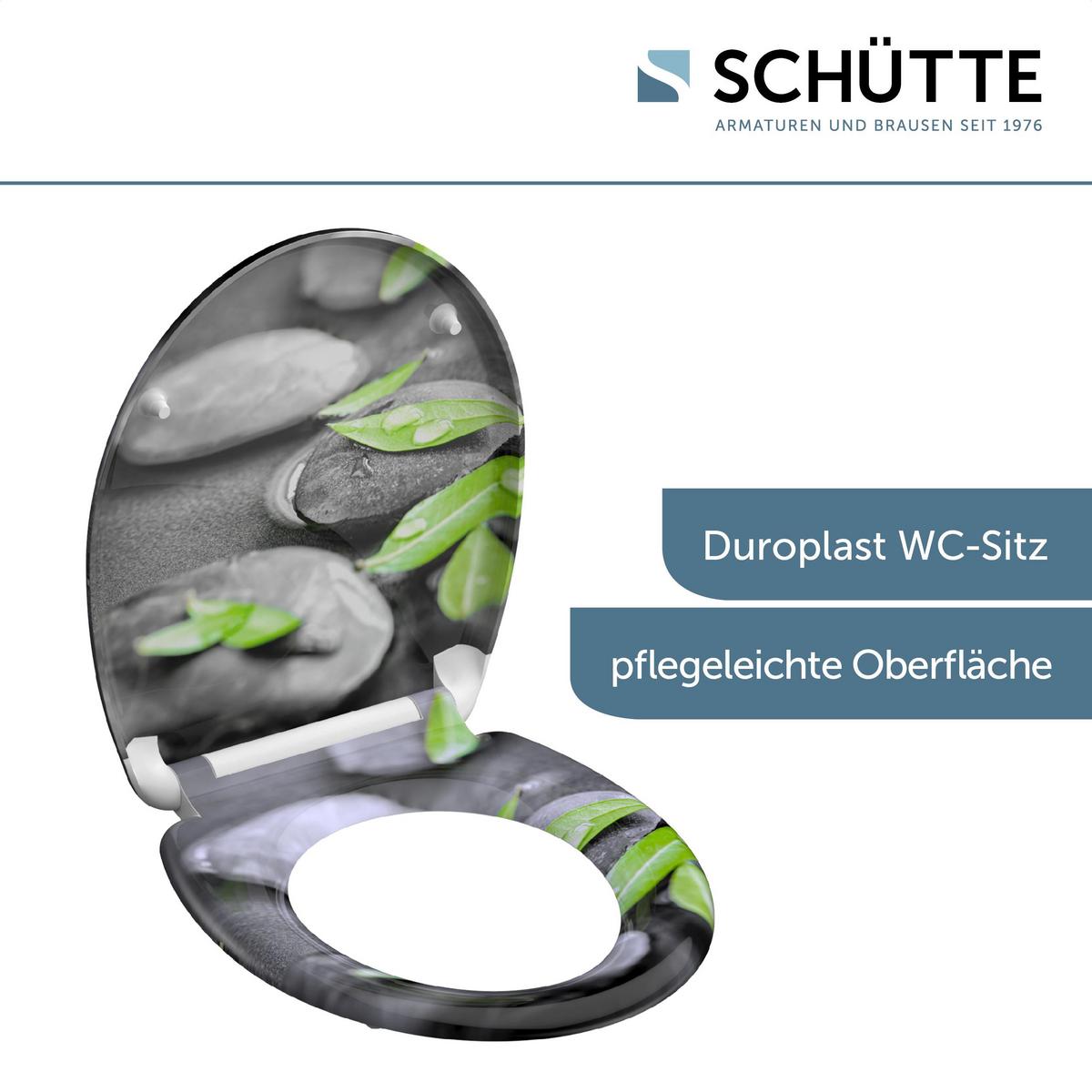 WC-Sitz Grau/Grün Naturmotiv B: 45 cm - Grau/Grün, Design, Kunststoff (45/5,5/37,5cm) - Schütte