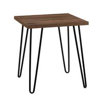 Beistelltisch Owen Walnuss Dekor B: 49 cm - Walnussfarben/Schwarz, Design, Papier/Holzwerkstoff (49/49/55cm) - MID.YOU