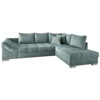 Eckschlafsofa Alvito Mintgrün S: 298/202 cm - Silberfarben/Mintgrün, Design, Textil (298/202cm) - MID.YOU
