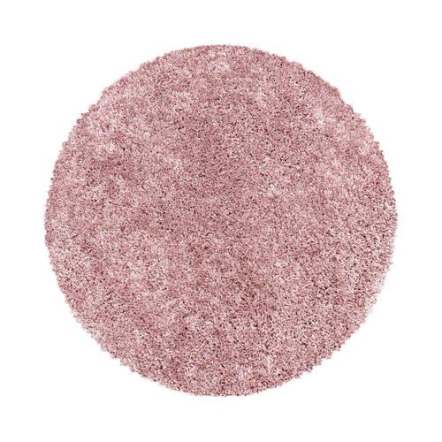 Hochflor Teppich Rosa Naturfaser Sydney Ø 200 cm - Rosa, Basics, Textil (200cm)