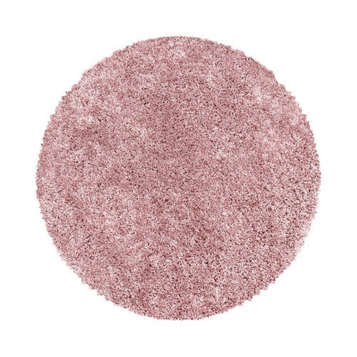 Hochflor Teppich Rosa Naturfaser Sydney Ø 200 cm - Rosa, Basics, Textil (200cm)