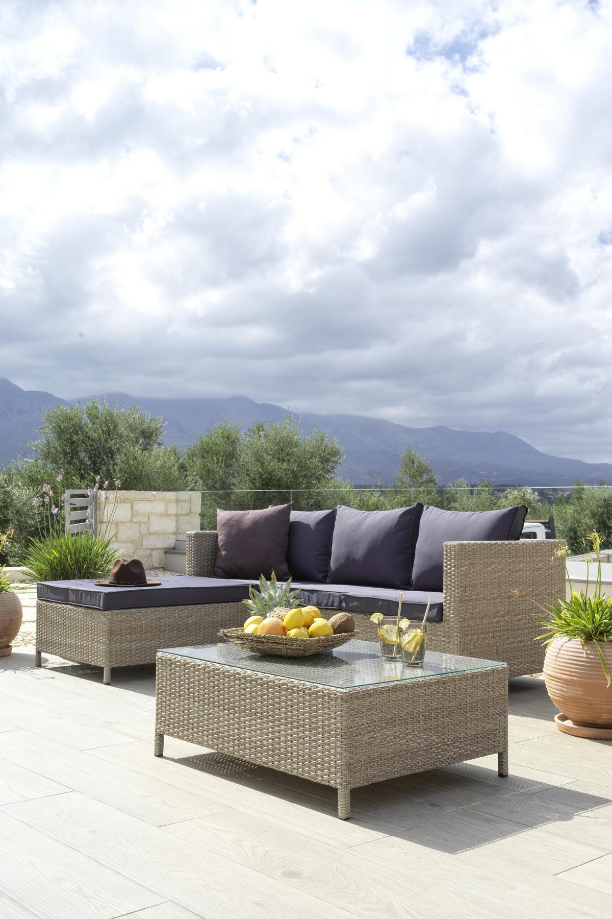 Lounge Garnitúra Santorin - világosbarna/szürke, Modern, műanyag/Üveg - Luca Bessoni