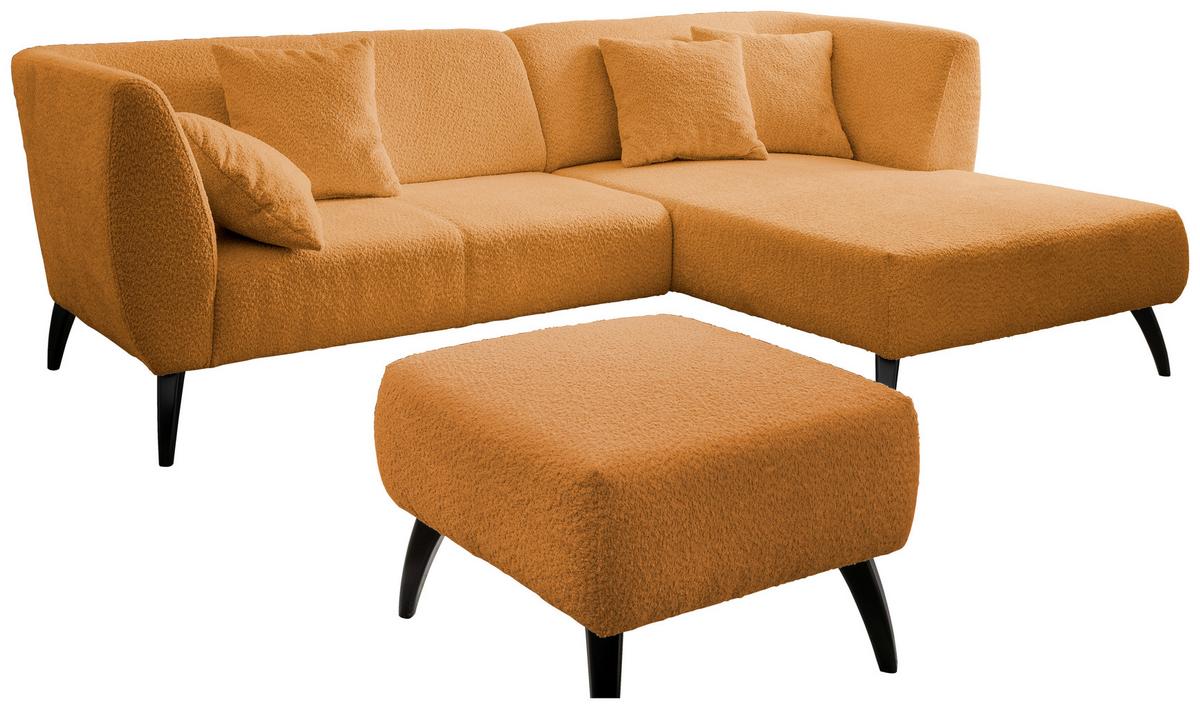 Ecksofa Colori Goldfarben S: 264/160 Cm - Goldfarben/Schwarz, MODERN, Holz/Textil (264/160cm) - MID.YOU