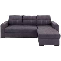 Ecksofa mit Schlaffunktion + Bettkasten Mediolan Dunkelgrau - Dunkelgrau/Schwarz, Design, Textil (240/160cm) - Ondega