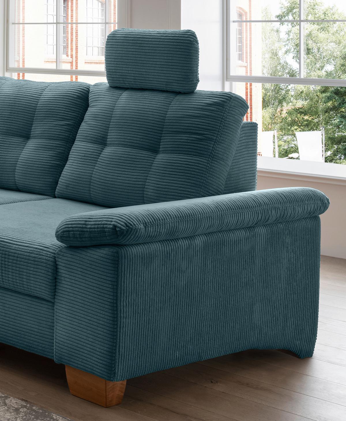 Ecksofa Brizzini Petrol S: 206x274 Cm - Petrol/Naturfarben, MODERN, Textil (206/274cm) - Livetastic