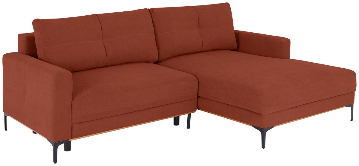 Rohová sedačka BERGAMO, pravá, rezavá - černá/rezavá, Moderní, kov/textil (238/162cm) - Ondega