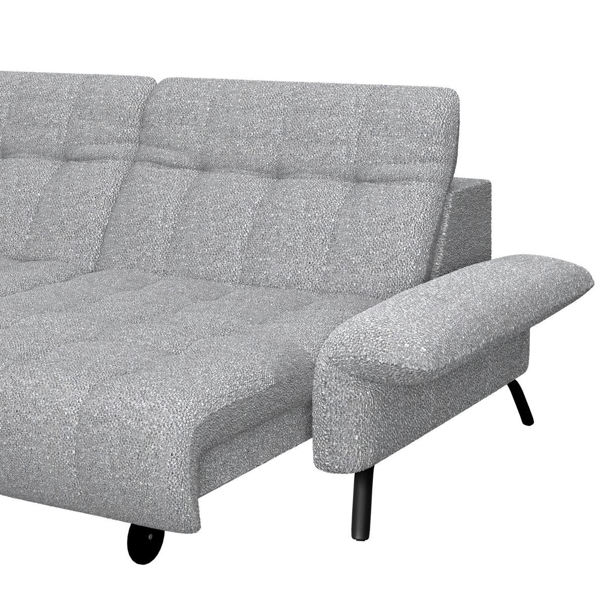 Ecksofa Coast Silber, 173x244cm - Silberfarben/Schwarz, KONVENTIONELL, Holzwerkstoff/Textil (173/244cm)