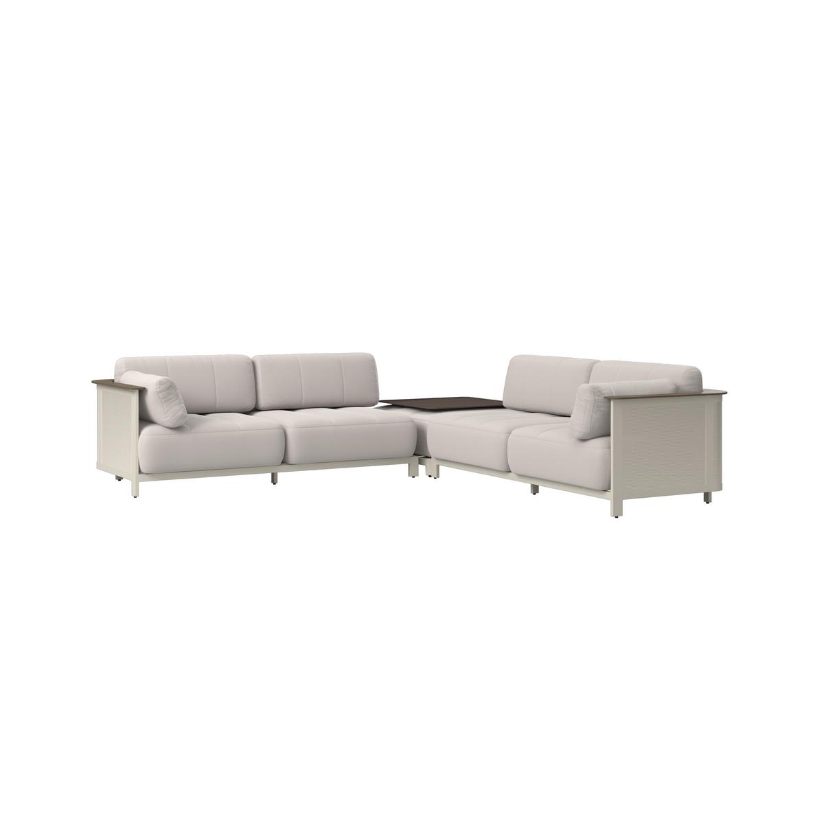 TERASOVÁ SEDACIA SÚPRAVA MARA - biela/svetlosivá, Modern, kov/textil (269/269cm) - Bessagi Garden