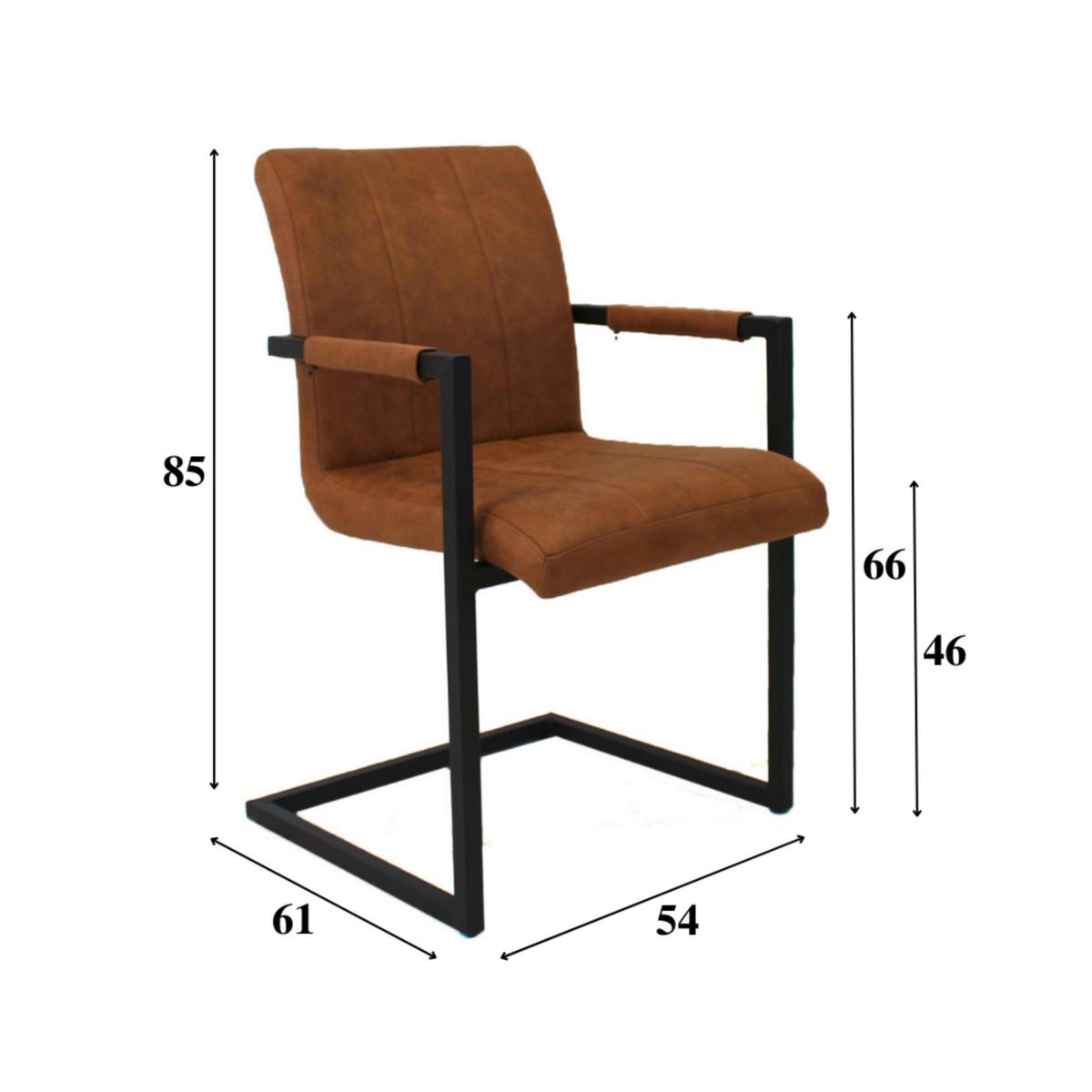 Schwingstuhl-set Brandon Braun B: 54 Cm - Schwarz/Braun, MODERN, Textil/Metall (54/85/61cm) - MID.YOU