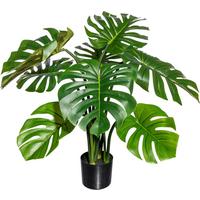 Kunstpflanze Split Philodendron H: 90 cm - Schwarz/Grün, Design, Kunststoff (90cm) - P & B