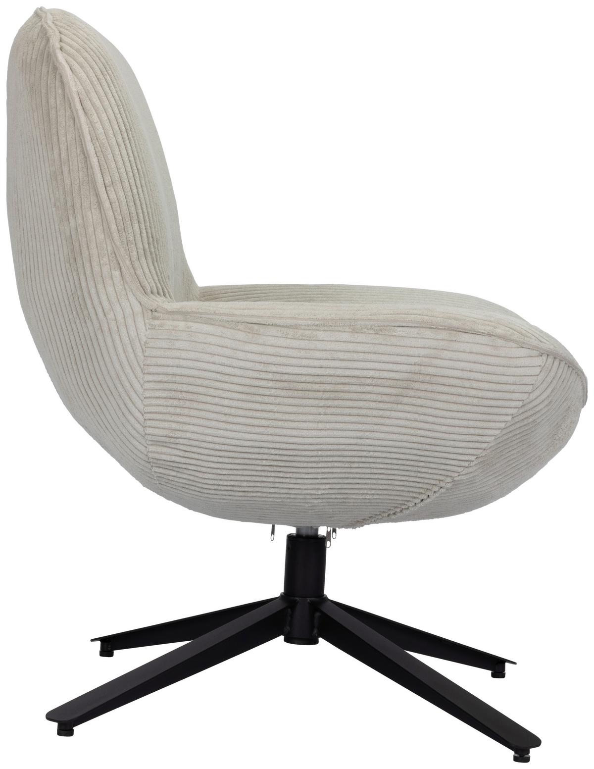 Relaxsessel Maro Hellgrau B: 66 Cm - Hellgrau/Schwarz, Basics, Textil/Metall (66/76/75cm) - Livetastic