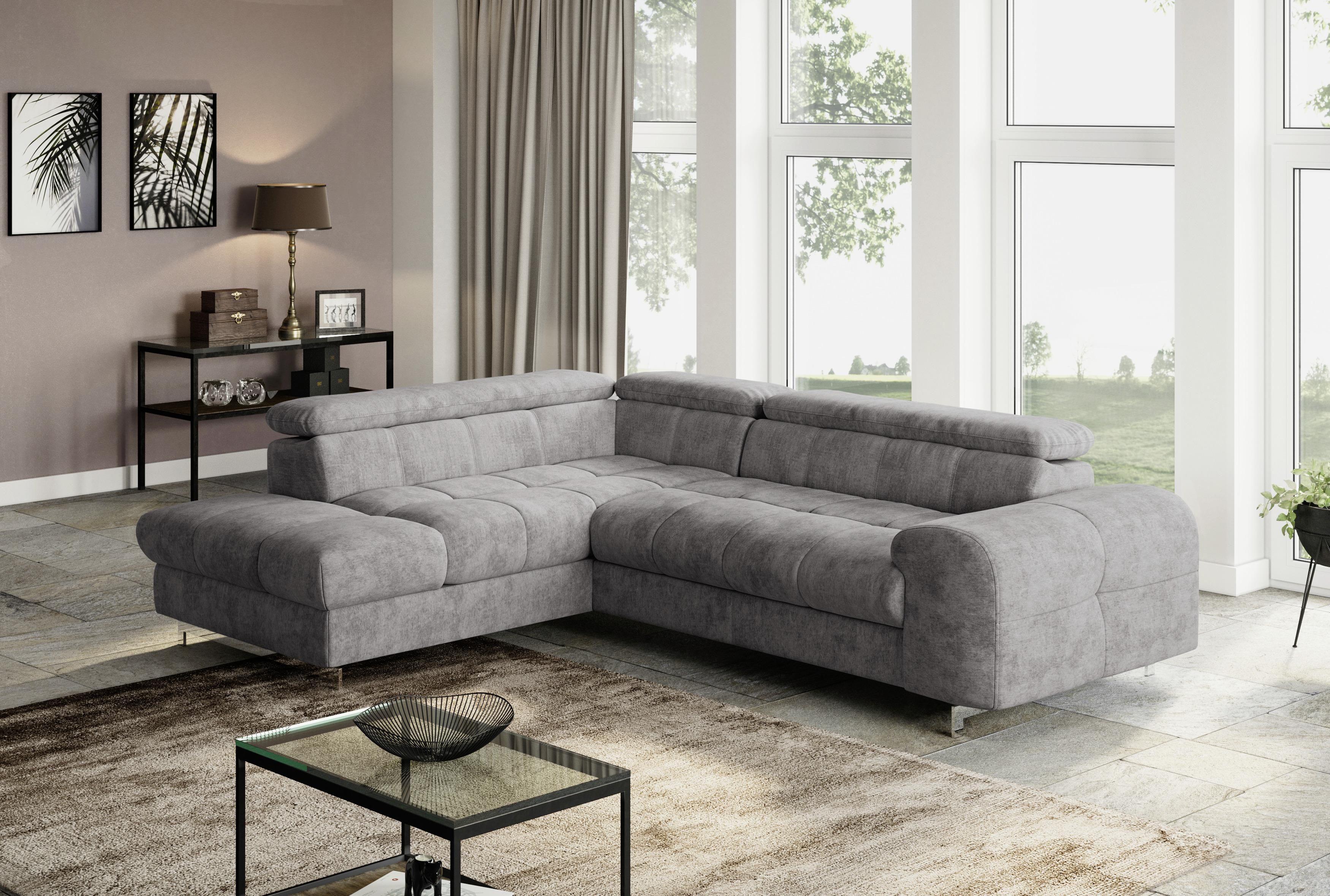 Ecksofa Mit Schlaffunktion Cloud + Graubraun - Chromfarben/Graubraun, KONVENTIONELL, Textil (206/257cm) - Livetastic