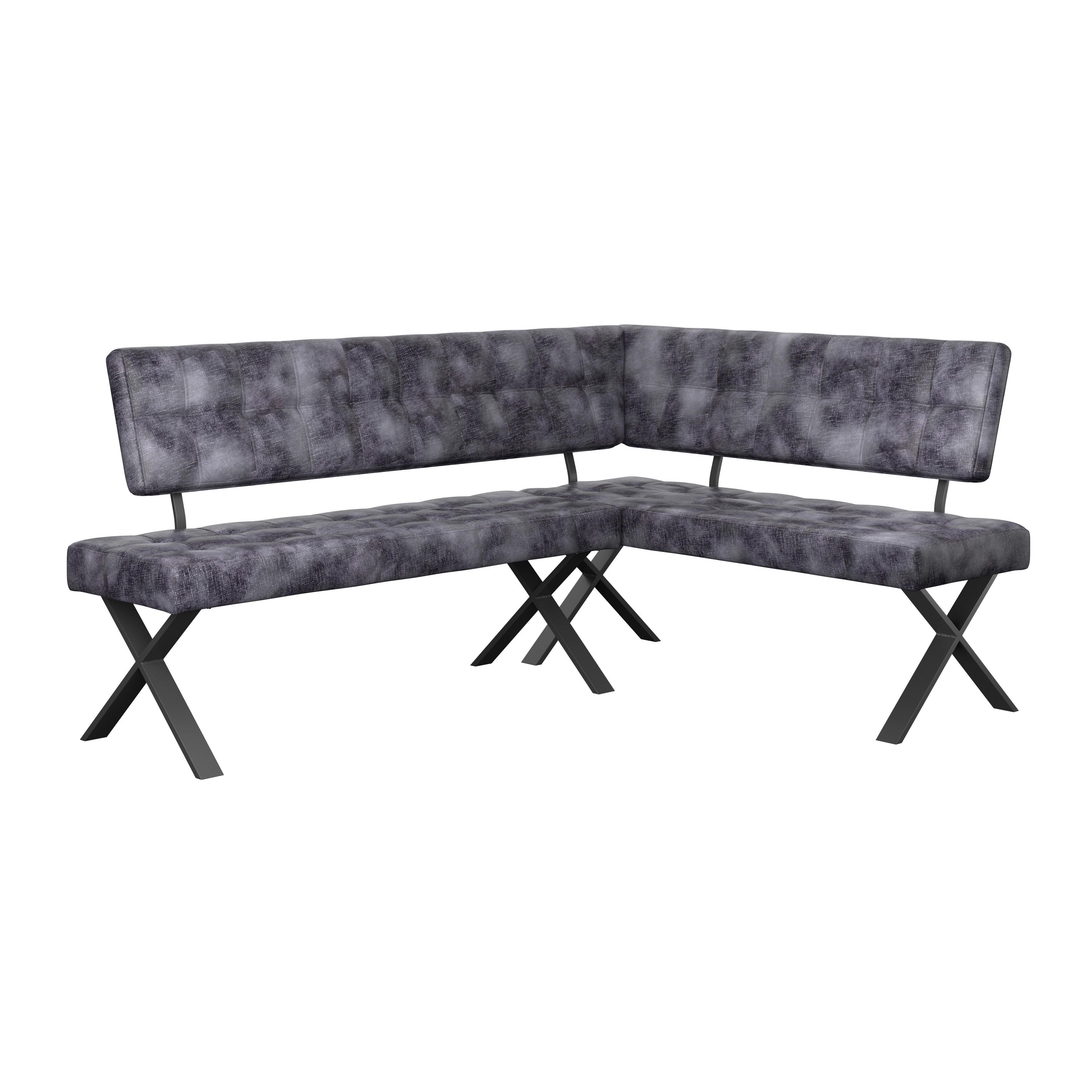 Eckbank anthrazit Webstoff Donna 200x150 cm