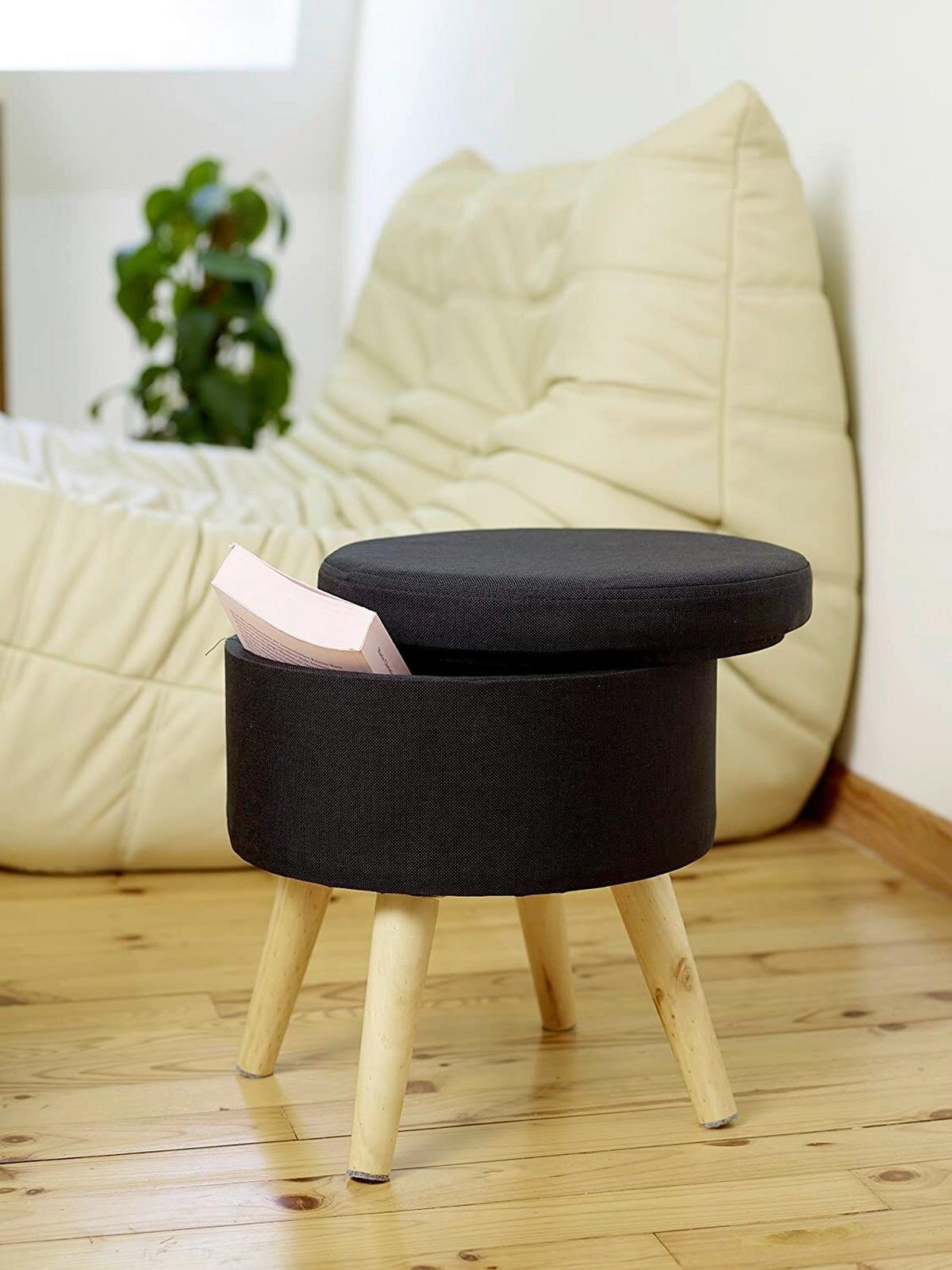 Hocker Max - Schwarz, Design, Textil (32,5/36/32,5cm) - Echtwerk