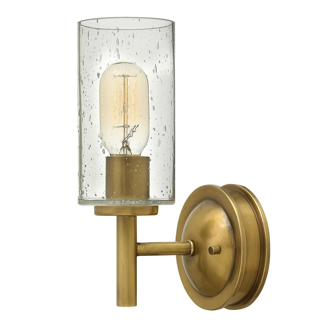 Wandleuchte Collier 1-Flammig Messingfarben - Messingfarben, Design, Glas/Metall (12.7/26.2/14.8cm) - Elstead Lighting
