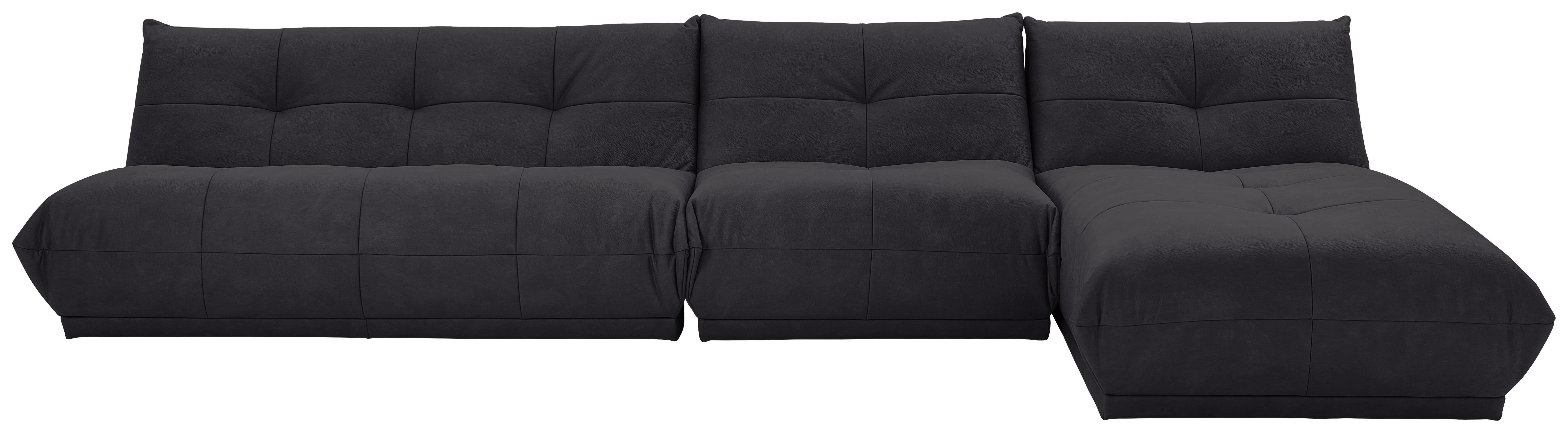 Ecksofa Giselle Schwarz S: 390x185 cm - Schwarz, Trend, Textil (390/185cm) - Livetastic