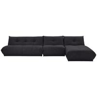Ecksofa Giselle Schwarz S: 390x185 cm - Schwarz, Trend, Textil (390/185cm) - Livetastic