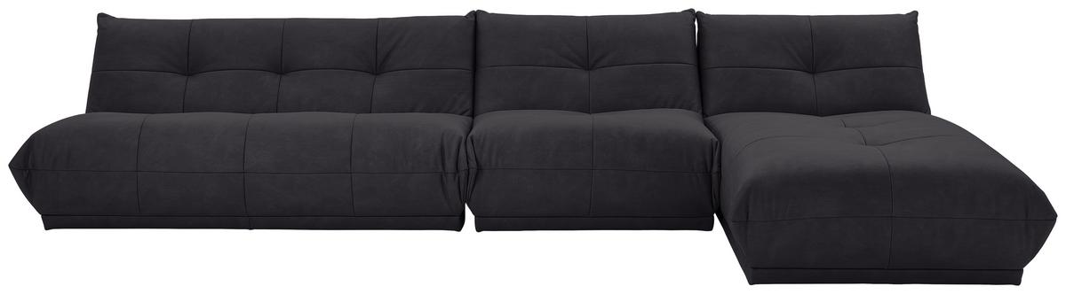 Ecksofa Giselle Schwarz S: 390x185 cm - Schwarz, Trend, Textil (390/185cm) - Livetastic