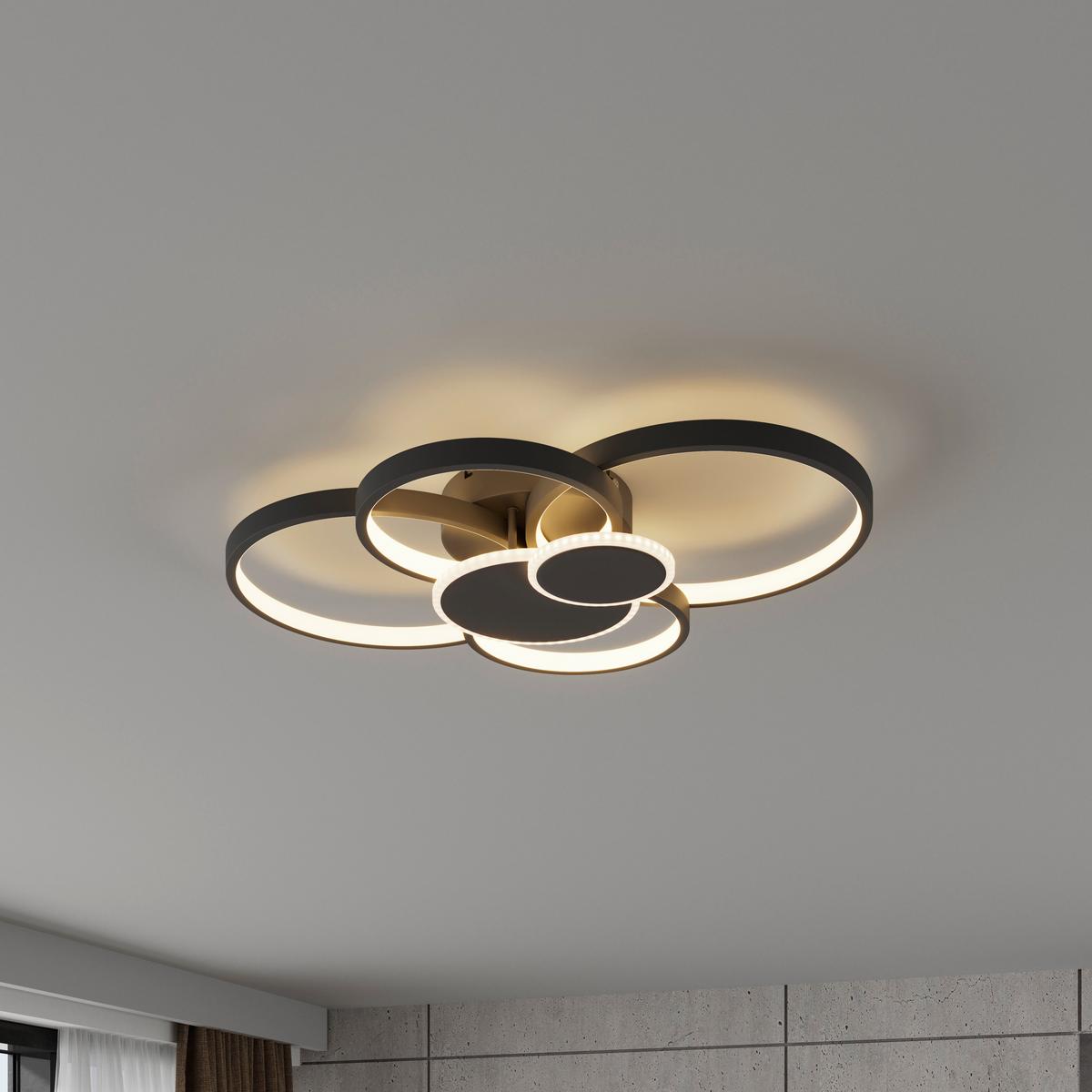 LED-DECKENLEUCHTE CHRISTIN - Schwarz, Basics, Kunststoff/Metall (46/62/10cm) - Luca Bessoni