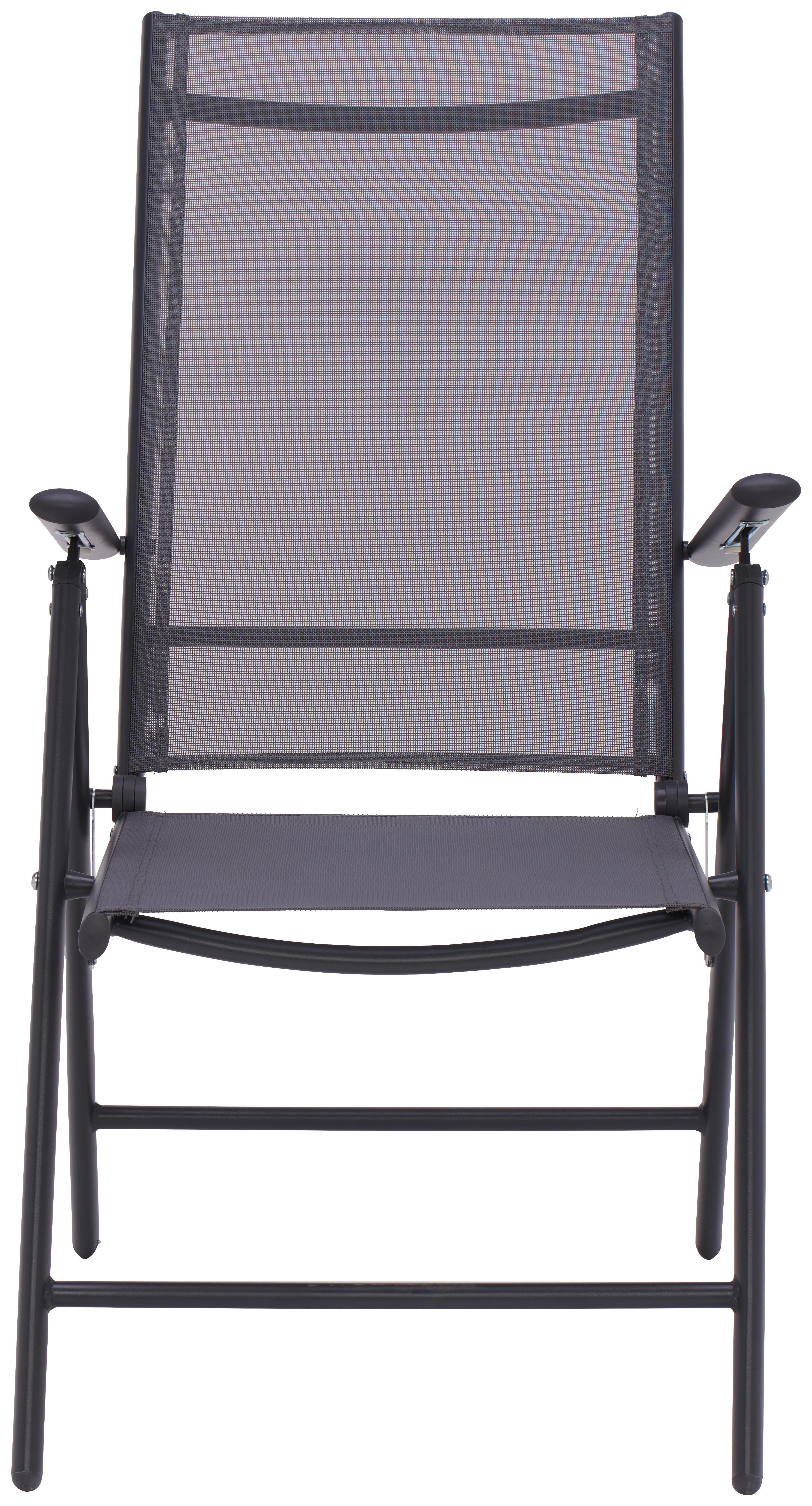 Gartensessel Klappbar Anja Aluminium, Textilene - Anthrazit, MODERN, Textil/Metall (56/106/66cm) - Ondega