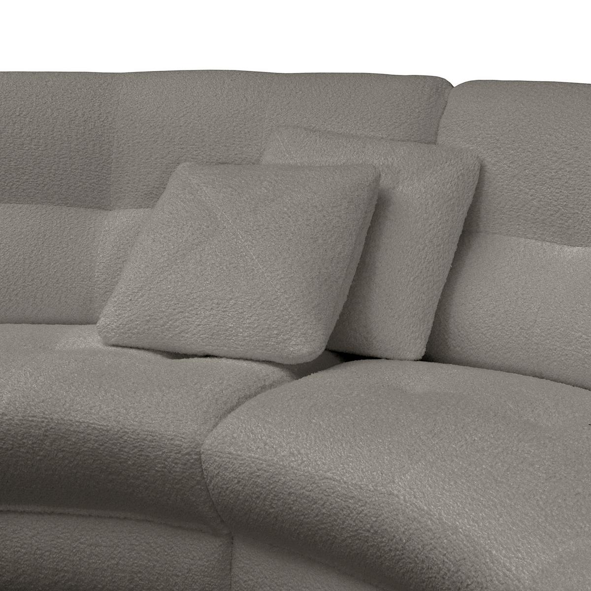 Ecksofa Bretania Dunkelgrau S: 113x300 cm - Dunkelgrau/Schwarz, Design, Textil (113/300cm) - Livetastic