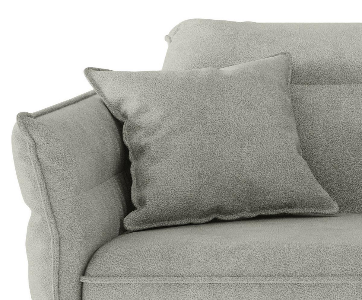 Ecksofa Jakarta - Edelstahlfarben/Hellgrau, Design, Textil (265/185cm) - Livetastic