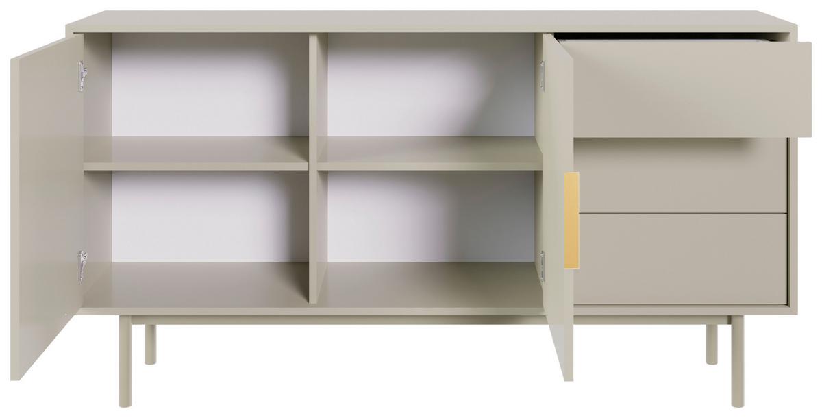 Široká komoda AVIV kašmír - kašmírová/barvy zlata, Design, kov/kompozitní dřevo (154/82/39cm) - Xora