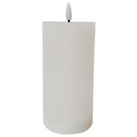 Svíčka s LED Fendy, V: 20cm - bílá, plast/přírodní materiály (10/20cm) - Premium Living