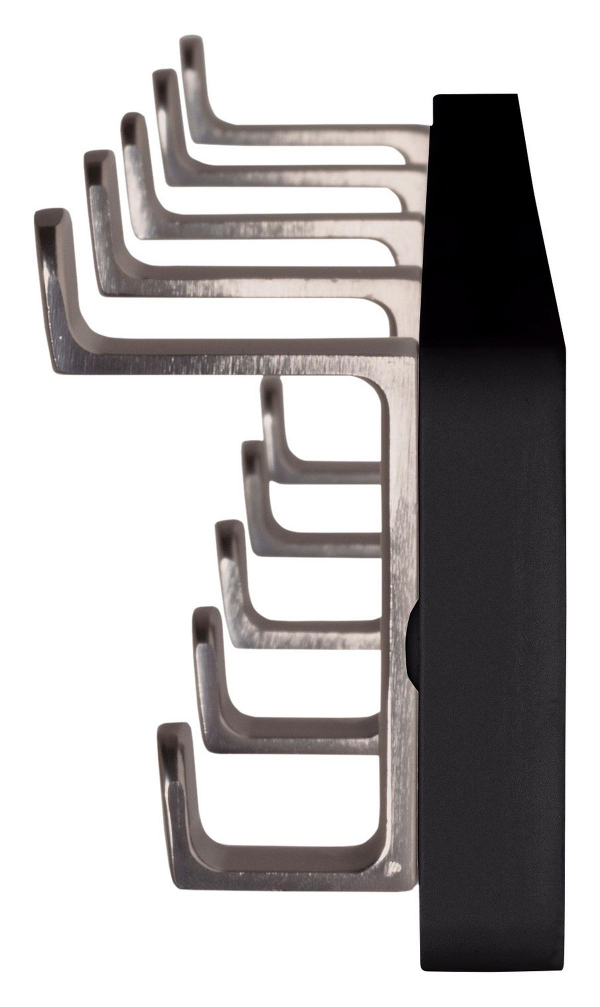 Fali Akasztóléc Köln - fekete/nemesacél, Modern, faalapú anyag/fém (55/7/6cm)